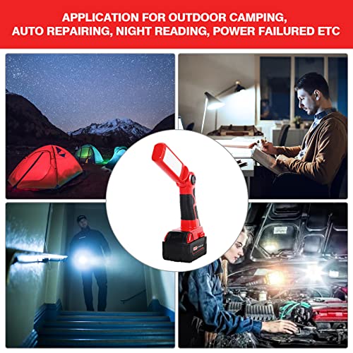 Image of YEX-BUR LED Work Light Torch Compatible with Milwaukee 18v Battery, 12W 1000LM Flashlight with USB-A Charging Port Portable Outdoor Indoor Lights for Workshop,Garage,Camping,Emergencies