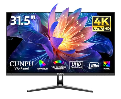 CUNPU Monitor 4K UltraHD 32 Pulgadas, SRGB 100%,...