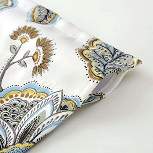 Inselnwald Floral Scroll Valance Curtains For Windows Kitchen Valance Window Treatment, Jacobean Valance For Living Room Bathroom Rod Pocket 52" X 18" Brown #TOP4