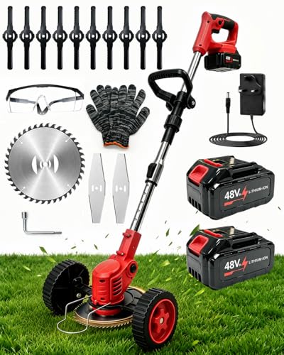 Strimmer, Foldable Cordless Strimmer With Battery And Charger, Grass...
