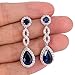 EVER FAITH Women's Cubic Zirconia 8 Shape Infinity Bridal Pierced Dangle Earrings Blue Silver-Tone