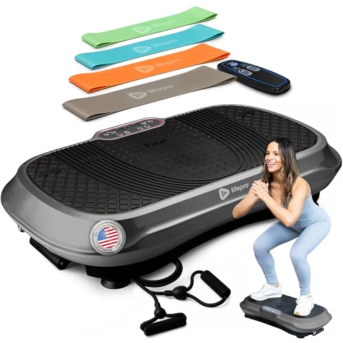 Lifepro Waver Vibration Plate Exercise Machine – High-Intensity Vibration for Muscle Activation, Full-Body Workout Vibrating Platform with Loop Bands, Fitness Equipment for Strength Toning & Fat Loss