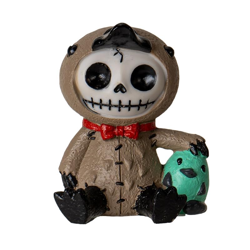 Figurine squelette en ornithorynque peinte à la main avec petit ami oiseau vert décoratif