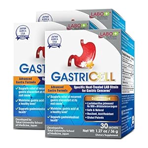 LABO Nutrition GASTRICELL – Target H. Pylori, Acid Reflux, Heartburn, Gastric Acid – Addresses Recurring Gastric Problems, Natural Defence Against Gastric Distress 30 sachetsx3