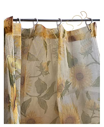 Home Tresor - Tenda Rete Zanzariera Marquisette da Esterno, Moschiera a Pannello cm. 150x250, Mosquito Retinata Fitta Anti Insetti Fantasia Girasole