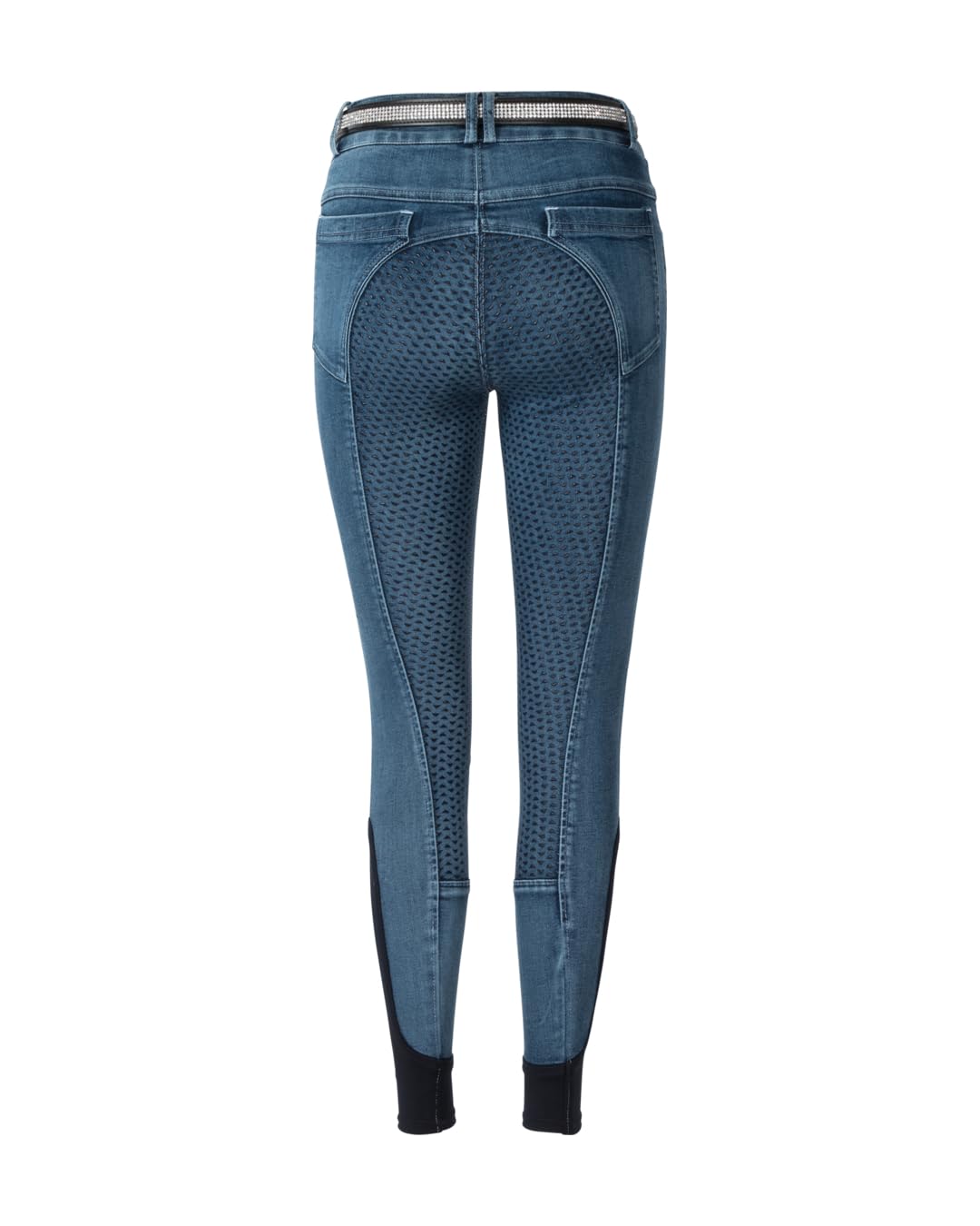 Jeansreithose Mia Full Grip, Moderne Reithose im Jeanslook mit Silikon Vollbesatz, elastisch und ideal für Training