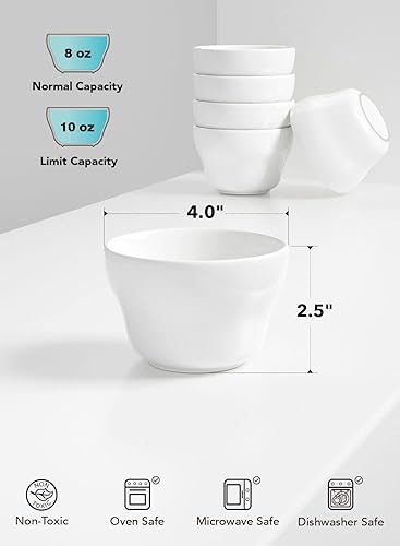 Miniatura 10 de LE TAUCI Tazones pequeños para postre, cuencos de chile, tazas de caldo de 8 onzas para postre de sopa, salsa de salsa de café, juego de 6,