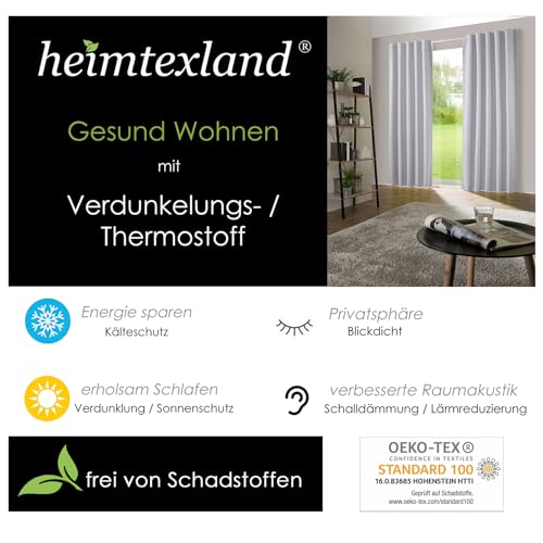 heimtexland Gardine XXL Dekoschal Blickdicht Verdunkelungsgardine Thermogardine HxB 245x275 cm Kälte- und Wärmeisolierung …auspacken, aufhängen, fertig! Vorhang Typ139 (grau-weiß)