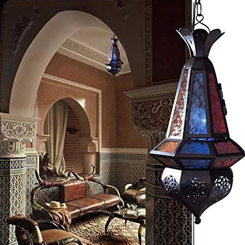 Marokkanische Lampe Pendelleuchte, Marokko Kunsthandwerk Design Deckenleuchte Marokkanische Hängeleuchte E27 Fassung… – Bild 8