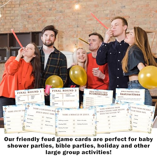 Bible Friendly Feud Game, juego de trivia cristiano para adultos y grupos de iglesia miniatura 5