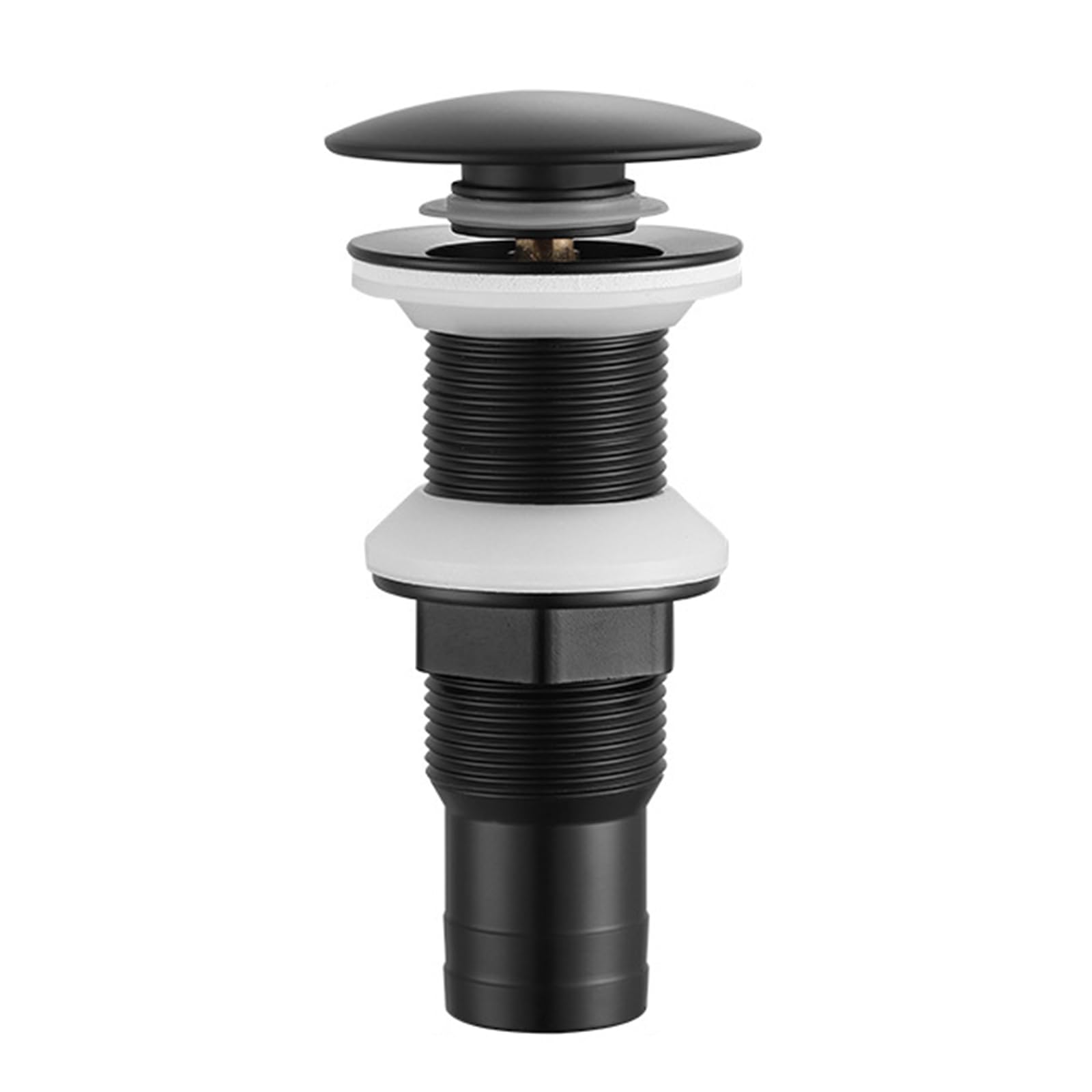 VáLvula Para Lavabo Clic Clac Valvula Desague Lavabo Para BañO Valvula Lavabo Universal Drenaje De Rebote A Presión Totalmente De Cobre,negro,Sin Agujero De Desbordamiento