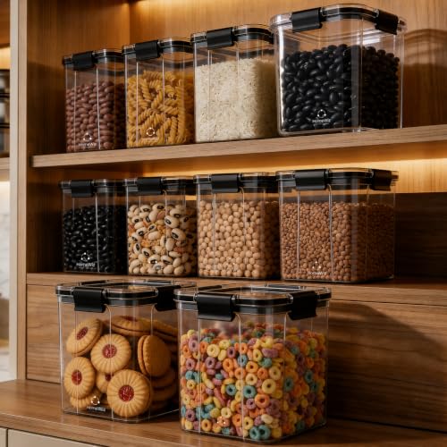 Image of HomeWiz Airtight Kitchen Storage Box 700ml x10 | Containers For Kitchen Storage Set | Food Grade BPA-Free Kitchen Containers Set With 2 Side Clip-Lock | Stackable, For Pantry and Fridge Storage