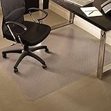 ES Robbins EverLife 46-Inch by 60-Inch Professional Series Medium Pile Carpet Anchor Bar Rectangle Vinyl Chair Mat, Clear