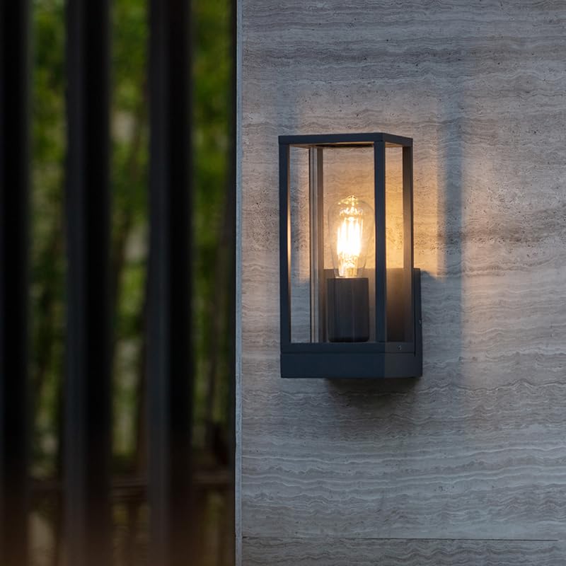 Image of Outdoor Wall Light with Mount,Exterior Wall Lighting, Aluminum Waterproof Porch Light Fixture for Front Door, Patio,Black