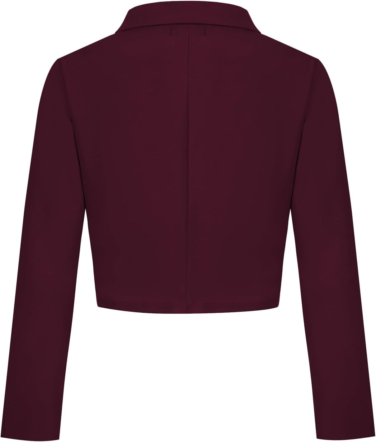 Cropped Blazer for Women Long Sleeve Notch Lapel Button Front Blazers Casual Work Office Cardigan Suit Jacket - Image 3
