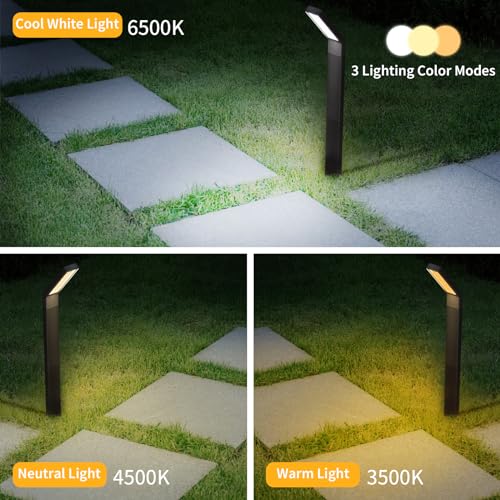 WAFTING Solar Pathway Lights, 2 Pack Bright Solar Outdoor Garden Lights Waterproof IP65, 6 Light Modes, Long Lasting Solar Landscape Lights for Garden, Lawn, Yard, Pathway, Driveway - Image 2