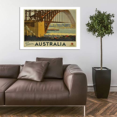 Poster de voyage Australia Percy Trompf encadré de taille M - 5