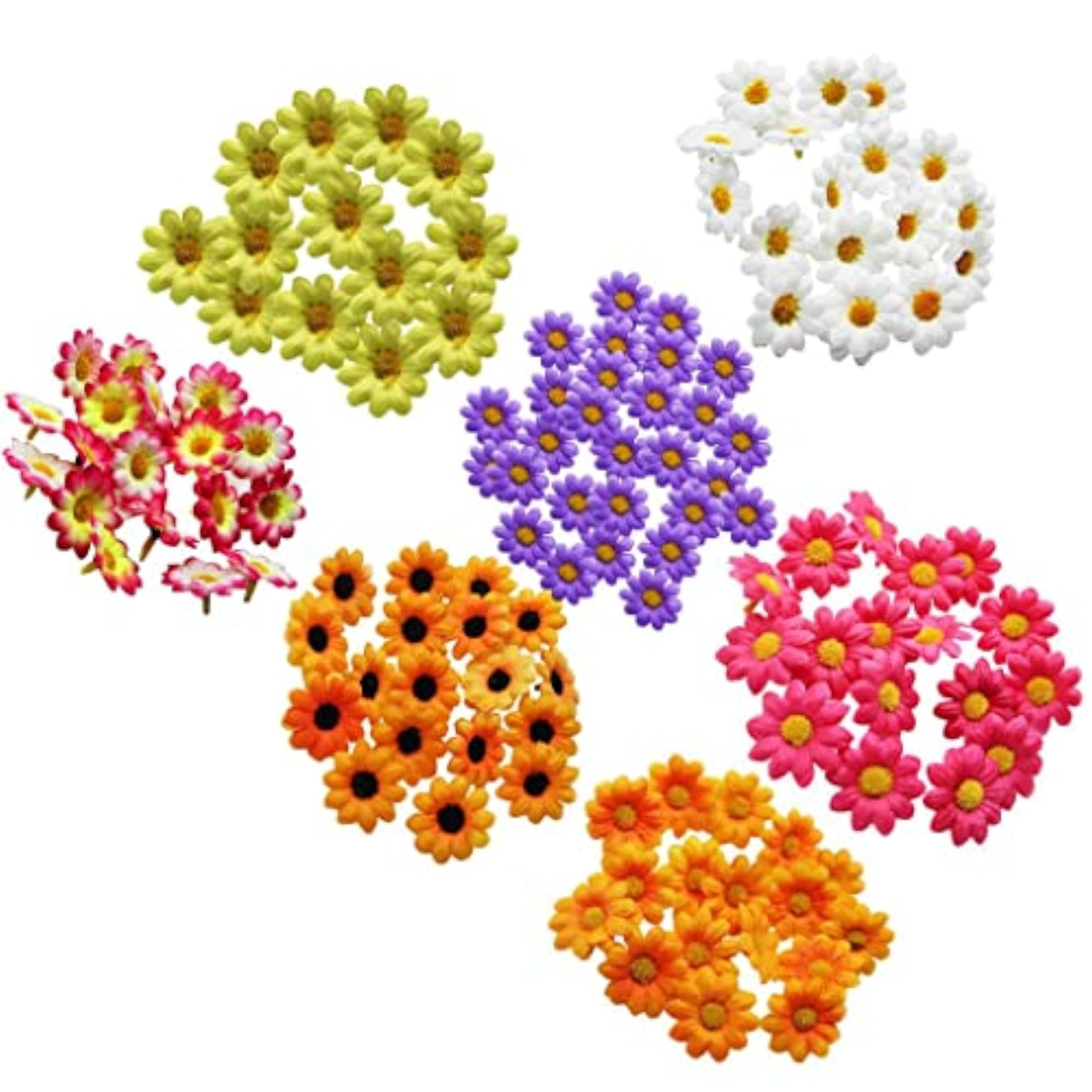 Simulation Flower DIY Artificial Daisy Flowers Heads - 100pcs Burgundy