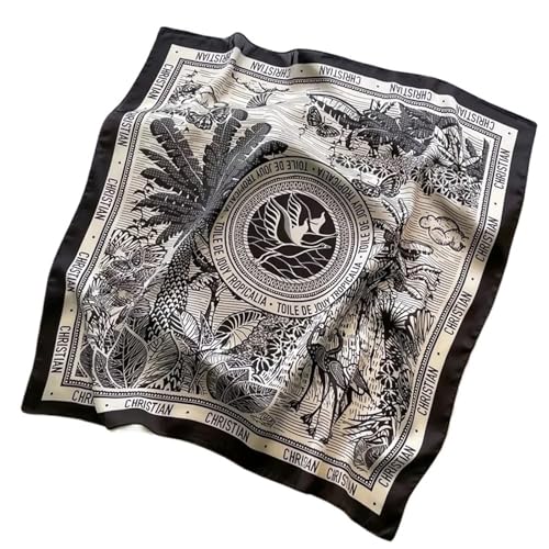 Foulard en soie anti-froissement : écharpe carrée rétro fluide