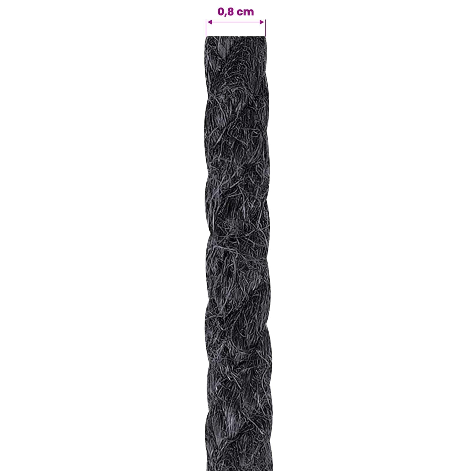 Corde en Jute 8 mm Noire, 100% Fibres Naturelles Torsadees 3 Brins
