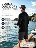 Mens Long Sleeve Fishing Sun Shirts Rash Guard Shirts Sun Protection Hoodie Athletic Running Hiking Shirt Hooded UPF 50 Long Sleeve Shirt — image 5