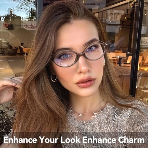 Image of Dollger Oval Blue Light Glasses for Women Men Fashion Retro 90s Small Frame Computer Glasses