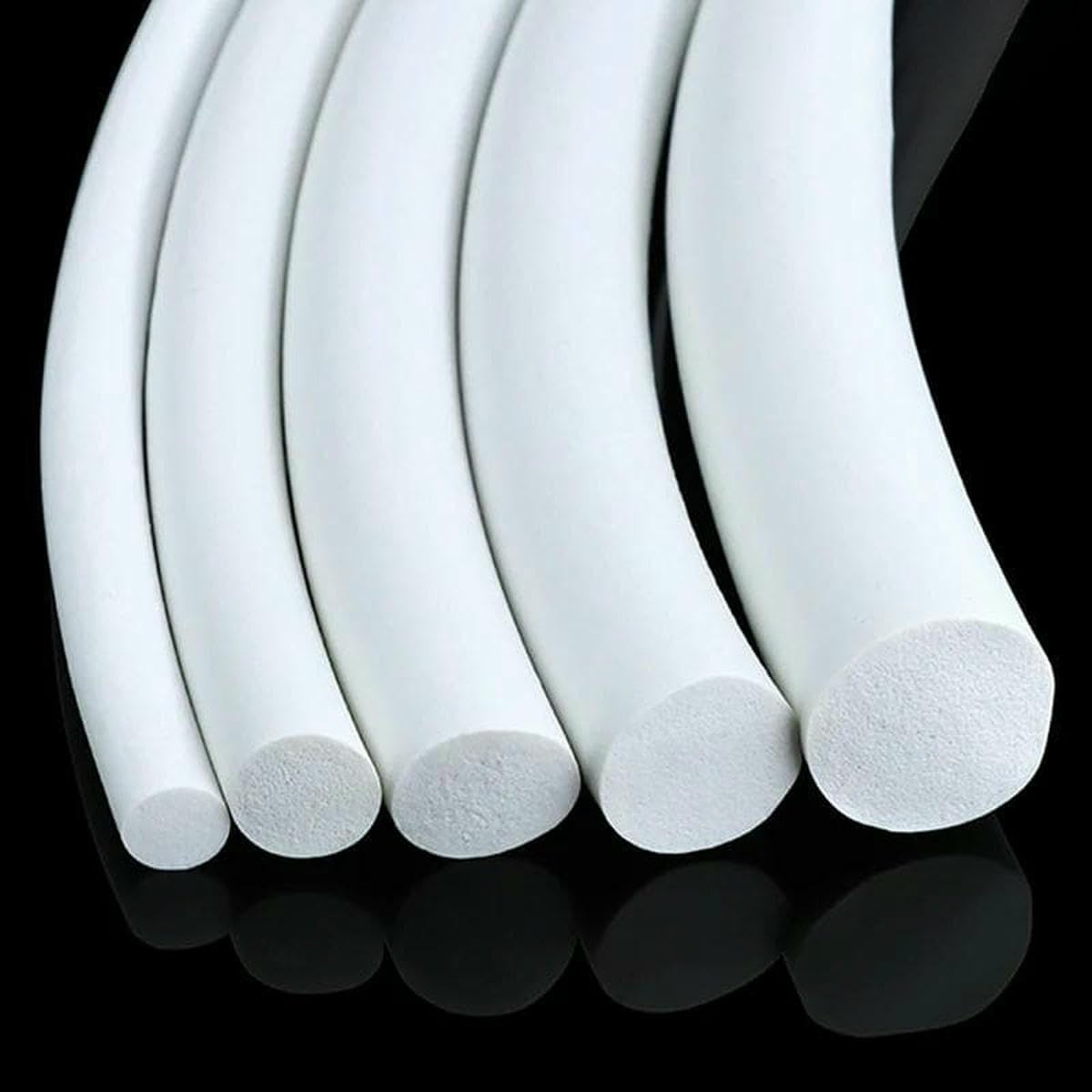 Yfshc Diameter 3Mm 1 Meter 1/3/5M Silicone Rubber Foamed Strip Round Dia1-25Mm White Sponge Backer Rod Seal Strips Foaming Cord-Diameter 3Mm-1 Meter