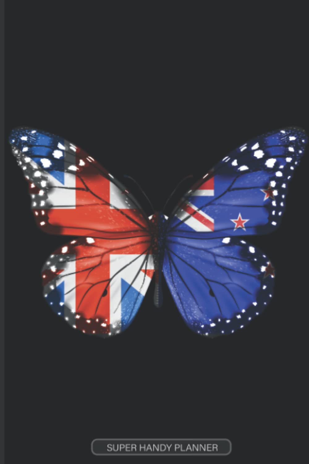 Planner: British New Zealander Flag Combined Butterfly Flags Of Great Britain New Zealand