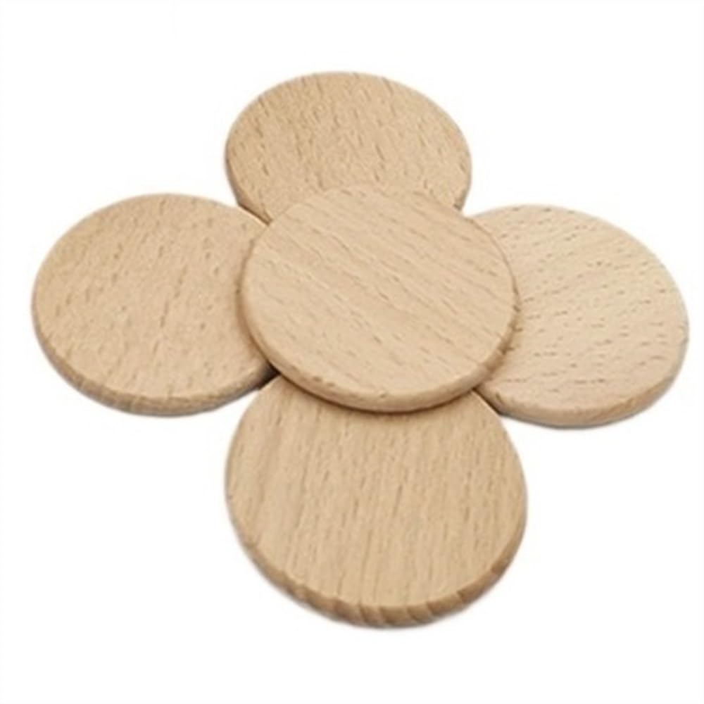 Rodajas de Madera Natural, Círculos de Madera sin terminar, 100 Uds., 3,8 cm, Monedas de Madera Redondas en Blanco, fichas for Pintar, Escribir, tallar Letras, Manualidades DIY