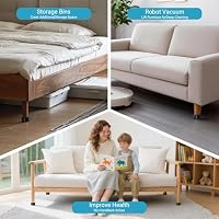 Hnndlra 1" Heavy Duty Furniture Risers Set of 8, Round Stackable Bed Raisers Blocks with Non Slip TPU Base, Adjustable Furniture Support Pads for Sofa, Desk, Chair, Table, Couch, Cabinet — image 3