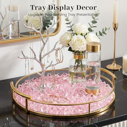 image for DomeStar Pink Fake Ice, 150PCS Acrylic Fake Diamonds, Plastic Crystals