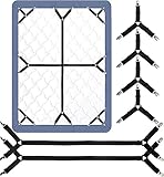 Bed Sheet Straps, 6 Pack Fitted Bed Sheet Fasteners Clips Adjustable Crisscross Bed Sheet Holder Straps for Corners Mattress Sheet Suspenders Grippers Bedding Accessories, Black