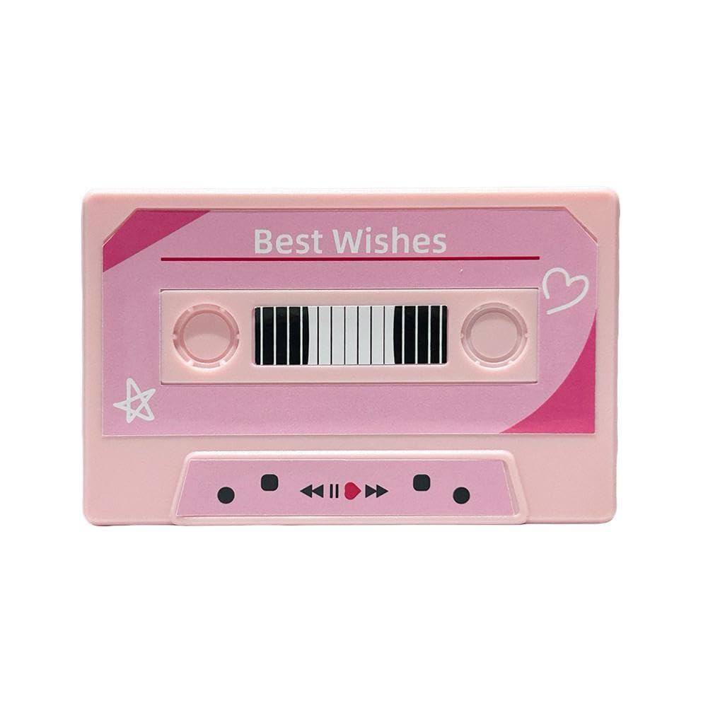 Recordable Greeting Card, Retro Cassette Tape Design, Reusable Voice Message Card with 60-Second Recording, Personalized Gift for Birthday, Anniversary, Christmas