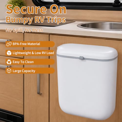 Caneca de basura plegable rectangular blanca para RV miniatura 2