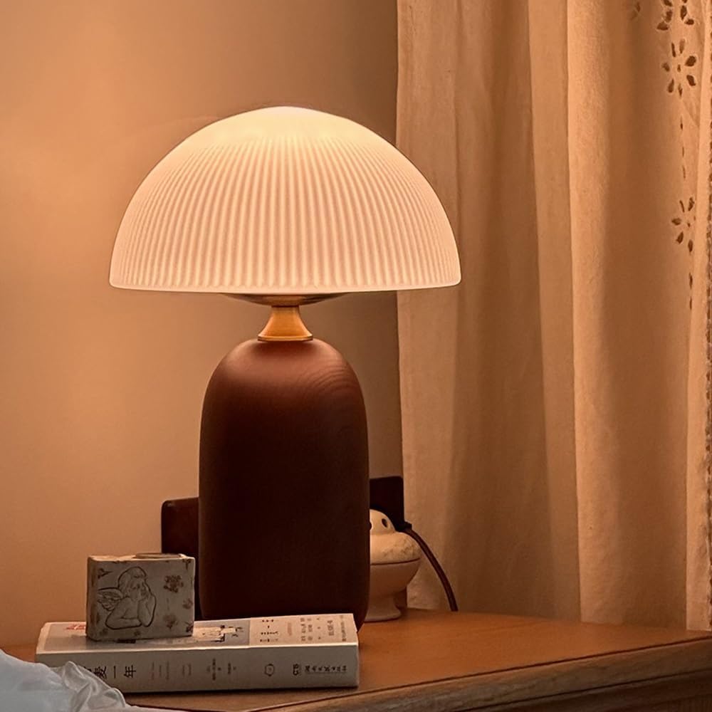 VeroMan 無垢材 テーブルランプ 卓上ランプ ベッドサイドランプ 寝室