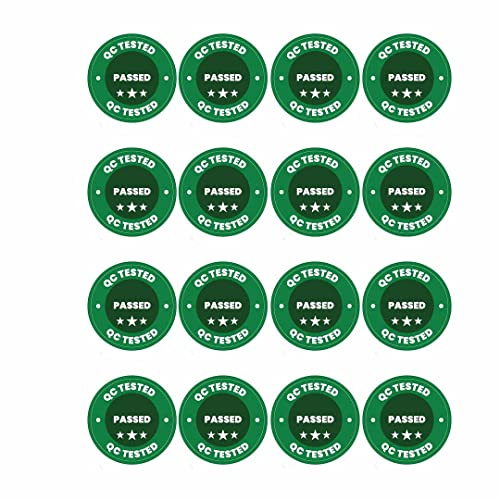Image of CVANU 500pcs QC Tested Passed Mini Sticker in Green Color Round Shape (20 X 20mm) cv7