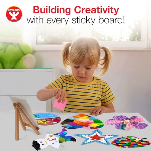 Image of Hygloss Sticky Collage Boards - 6 Pack 3 inchx5 inch Self Stick Collage Boards for Kids - Peel & Stick Mounting Boards for Art Projects, School Crafts, Classrooms, and DIY Displays