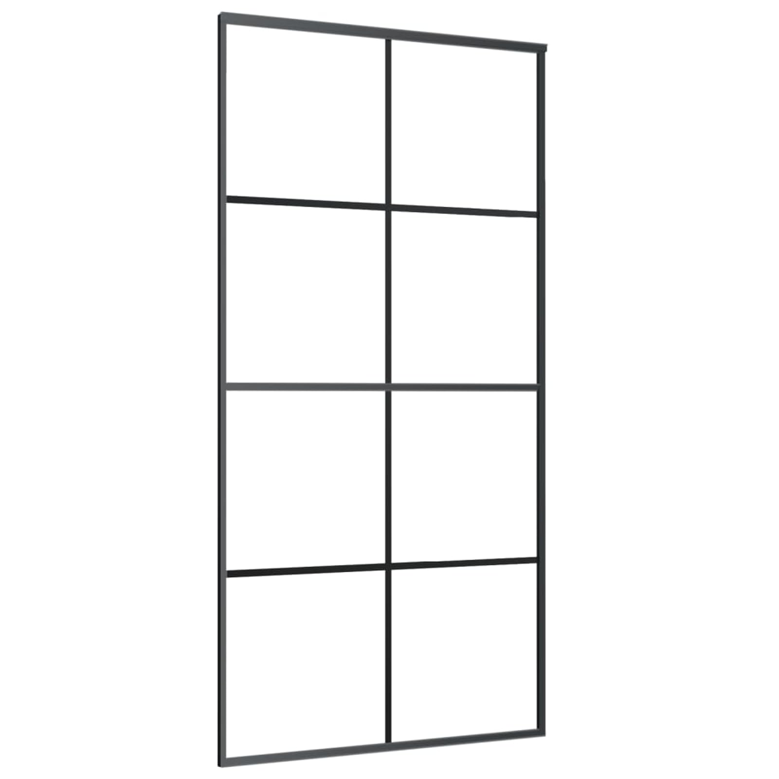 Homgoday Puerta corredera con ferretería 102,5 x 205 cm vidrio ESG aluminio, muebles para casa, interior, exterior, salón, dormitorio c