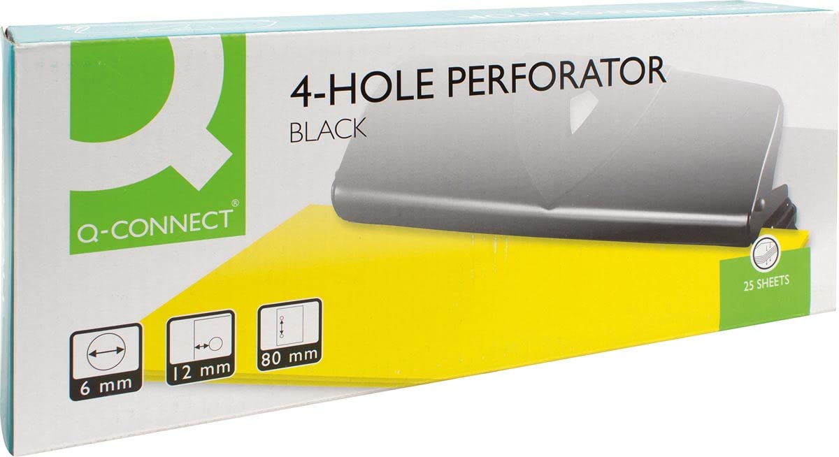 Trapano nero - 4 fori - Apertura 1,6 mm - Capacità 16 fogli