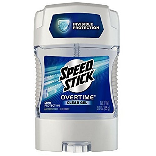 Speed Stick Overtime Clear Gel Antiperspirant Deodorant, 3.0 oz (Pack of 6)