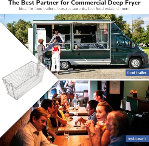 Commercial Deep Fryer Basket, 13 1/4" x 6 1/2" x 6" Size, 2-Pack by Generic - Used condition - Image 7