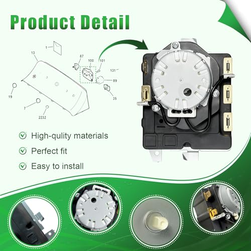 Image of WE4M532 Dryer Timer Compatible with GE Hotpoint Dryer, Replacement Part WE4M362 WE4M532-24PK 234D1296P004 TMD1FM07 WE04M0532 3029573 AP5788219 PS8746223 EAP8746223 PD00025191