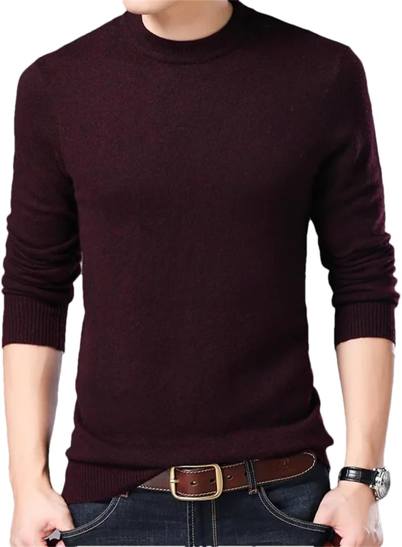 Men's Sweater Bottoming Shirt and Winter Men's Sweater Thick Casual Solid Sweater
