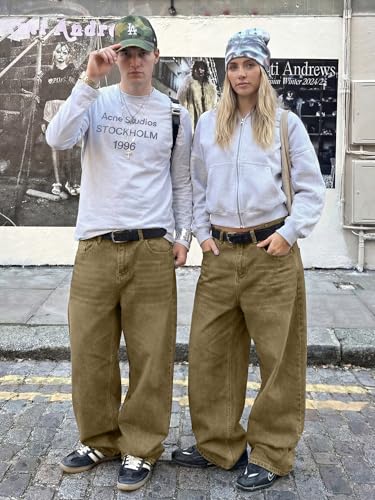 Image of JMIERR Men's Baggy Y2K Jeans Stretch Loose Fit Wide Leg Denim Pants | 5 Pockets, Oversized Casual Trousers, Vintage Relaxed wash, Breathable Cotton Blend,Hip Hop, Skater Streetwear, All-Season