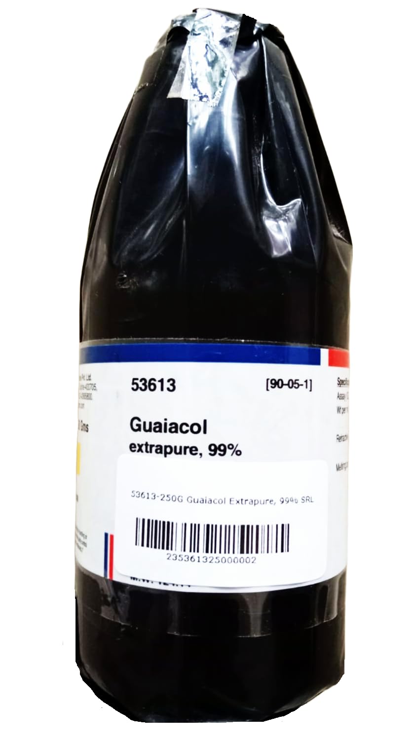 See full amazon price history chart for SRL Guaiacol extrapure, 99%, 250ml, CAS NO 90-05-1, Molecular Formula : C7H8O2, Molecular Weight : 124.14, Storage : Room Temperature, Shelf Life : 60 Months, for laboratory and industrial use SRL Guaiacol extrapure, 99%, 250ml, CAS NO 90-05-1, Molecular Formula : C7H8O2, Molecular Weight : 124.14, Storage : Room Temperature, Shelf Life : 60 Months, for laboratory and industrial use (B0CDHF6MBK) Amazon Price History, Amazon Price Tracker