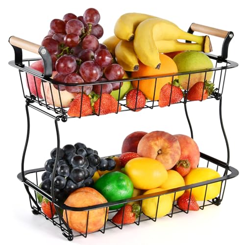 ANTOPY 2 Etagen Obstkorb für die Küche Gemüse Obstkorb Schüsselständer...