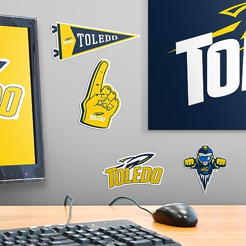 Image of University of Toledo 8ct Vinyl Large Deluxe Stickers Variety Pack - Laptop, Water Bottle, Scrapbooking, Tablet, Skateboard, Indoor /Outdoor - Set of 8