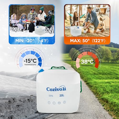 2 Pack Cantimplora Plegable de Agua 5.3 gal con Grifo, Cubo de Agua Portátil Libre de BPA para Camping, Senderismo y Kit de Supervivencia miniatura 4