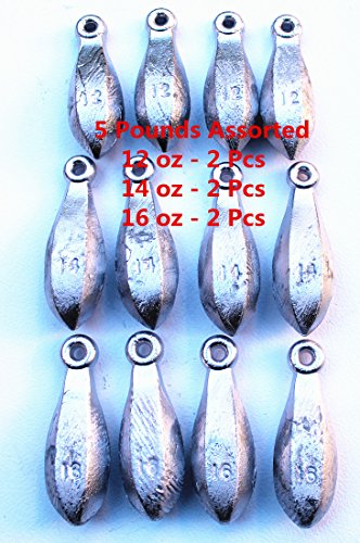 Kathy store INC Bulk Bullet Weights Bank Fishing Sinkers - Assorted Weights (5 LB-12oz ozoz)+ Free Small Scissors