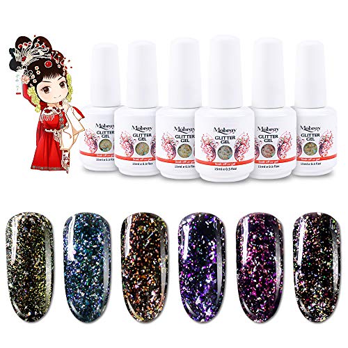 Mobray Firework UV Gel Nail Polish Set,Soak Off Gel Polish Beauty and Nail Care Products 6 Colors with 3 Cat Eye 15ml Pure Color UV LED Nail Light Lamp (Kit 3)